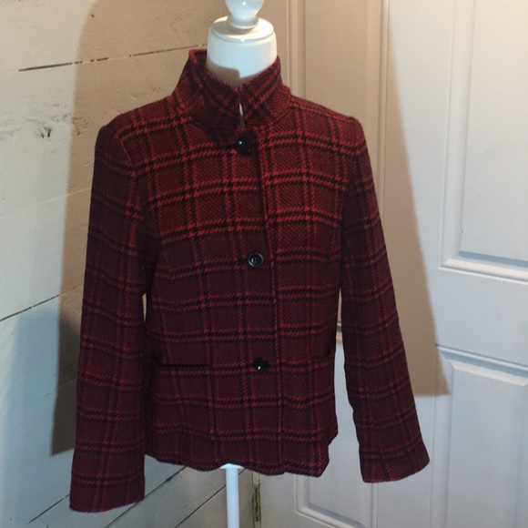 ⚡️FLASH SALE⚡️Talbots red and black tweed blazer - Picture 1 of 2